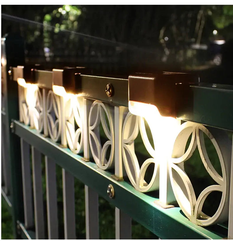 Modern black solar led outdoor stair lights with sun sensor
