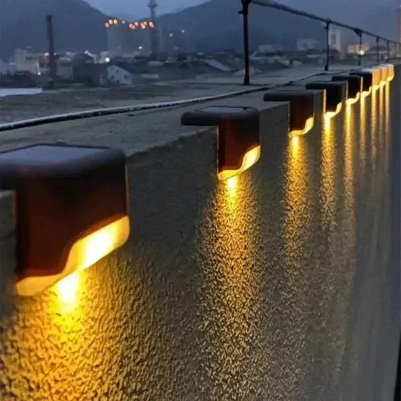Modern black solar led outdoor stair lights with sun sensor