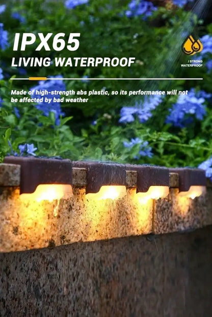 Modern black solar led outdoor stair lights with sun sensor