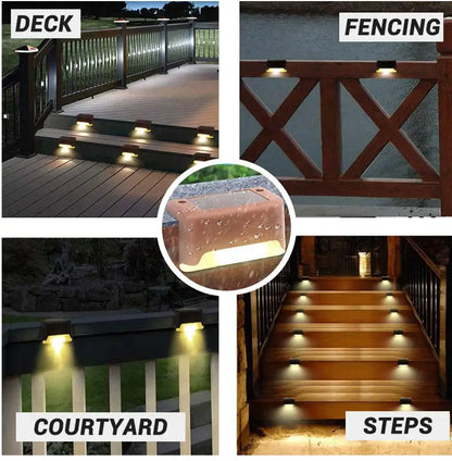 Modern black solar led outdoor stair lights with sun sensor