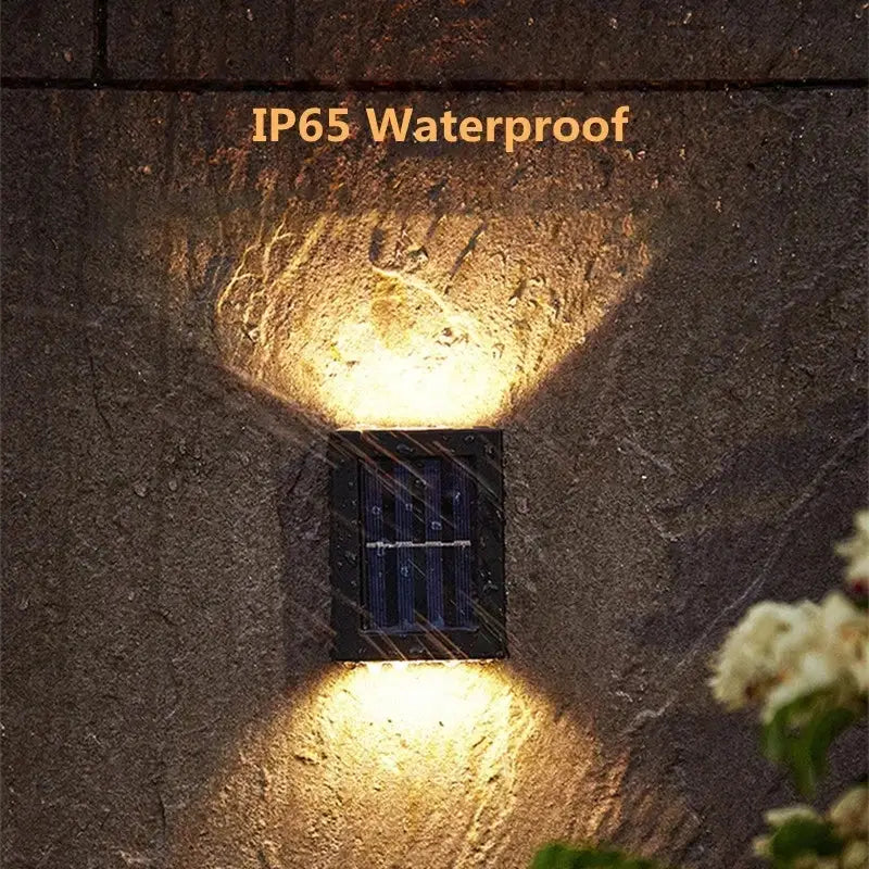 Modern matte black solar led wall light garden pathway lamp