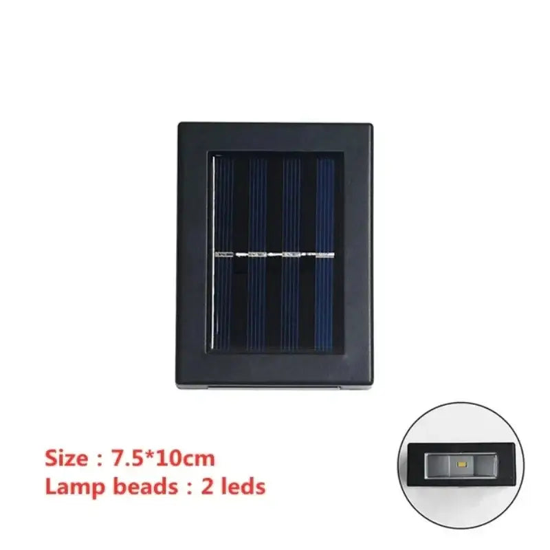 Modern matte black solar led wall light garden pathway lamp