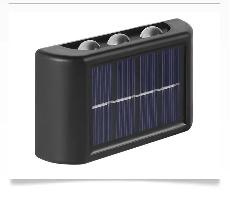 Modern matte black solar led wall light garden pathway lamp