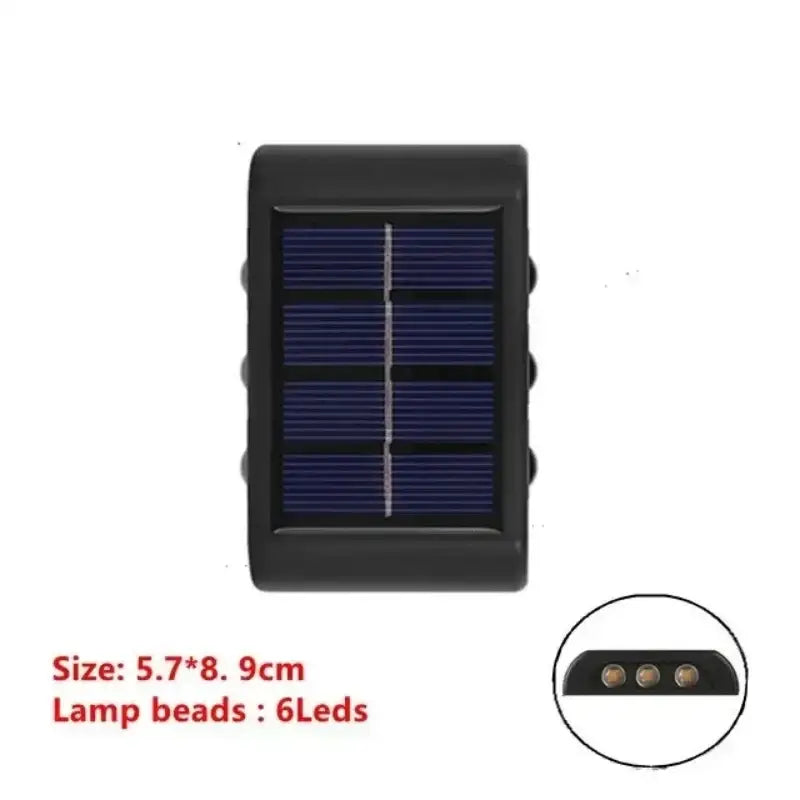 Modern matte black solar led wall light garden pathway lamp