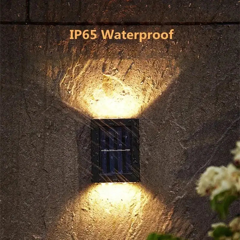 Modern matte black solar led wall light garden pathway lamp
