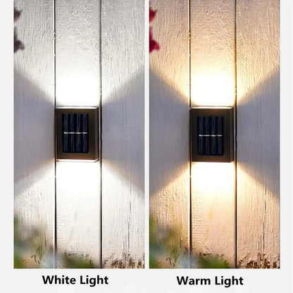 Modern matte black solar led wall light garden pathway lamp