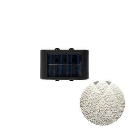 Modern black rectangular solar led outdoor wall lights garden patio