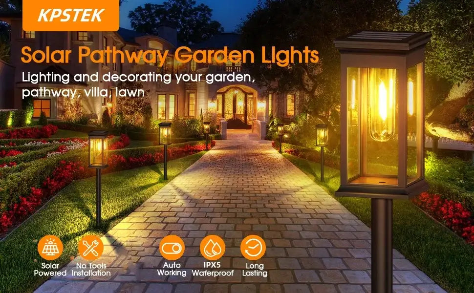 Vintage black solar lights pack super bright garden lanterns