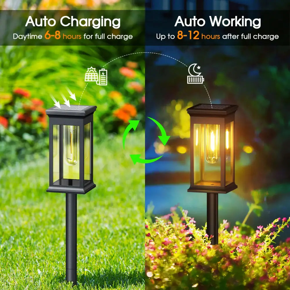 Vintage black solar lights pack super bright garden lanterns
