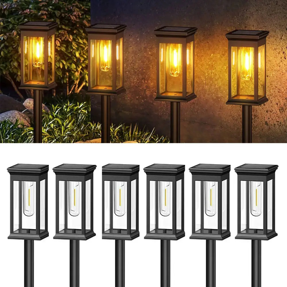 Vintage black solar lights pack super bright garden lanterns