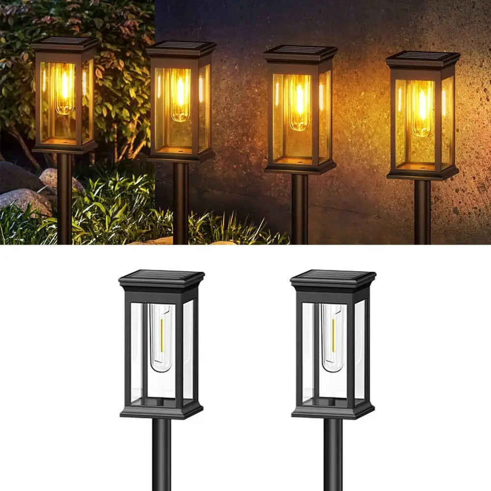 Vintage black solar lights pack super bright garden lanterns