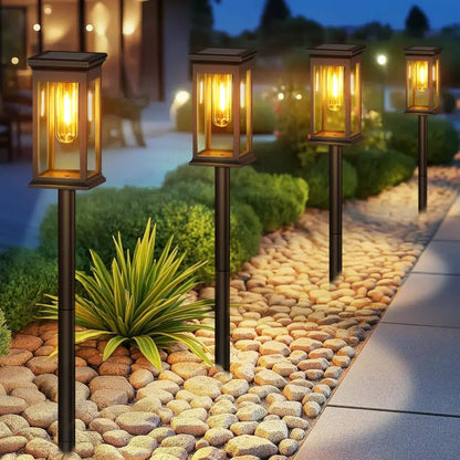 Vintage black solar lights pack super bright garden lanterns