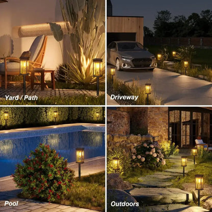 Vintage black solar lights pack super bright garden lanterns