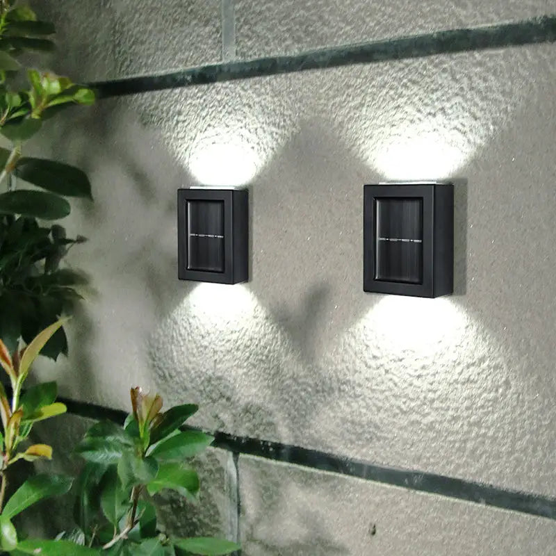Modern matte black rectangular outdoor led lights garden wall decor