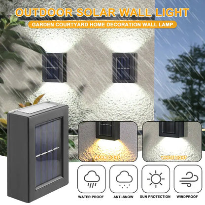 Modern matte black rectangular outdoor led lights garden wall decor