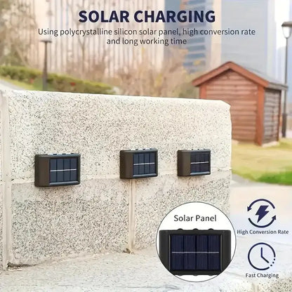 Modern black solar outdoor wall lights garden warm led beam