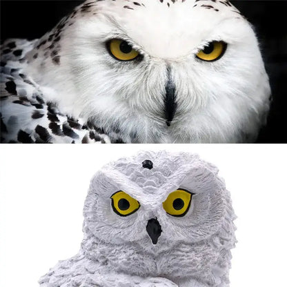 White and black solar owl garden light garden decorative resin statue