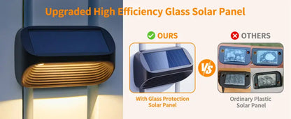 Modern black solar powered fence lights yard step lighting