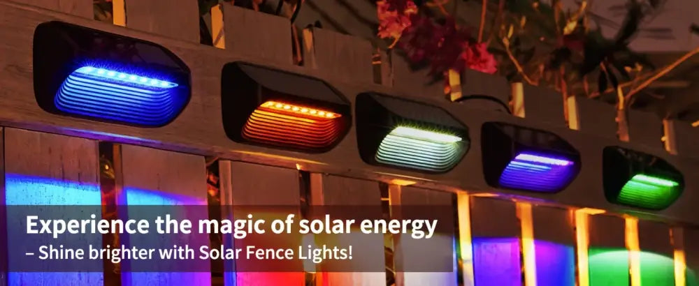 Modern black solar powered fence lights yard step lighting