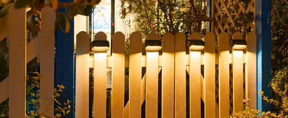 Modern black solar powered fence lights yard step lighting