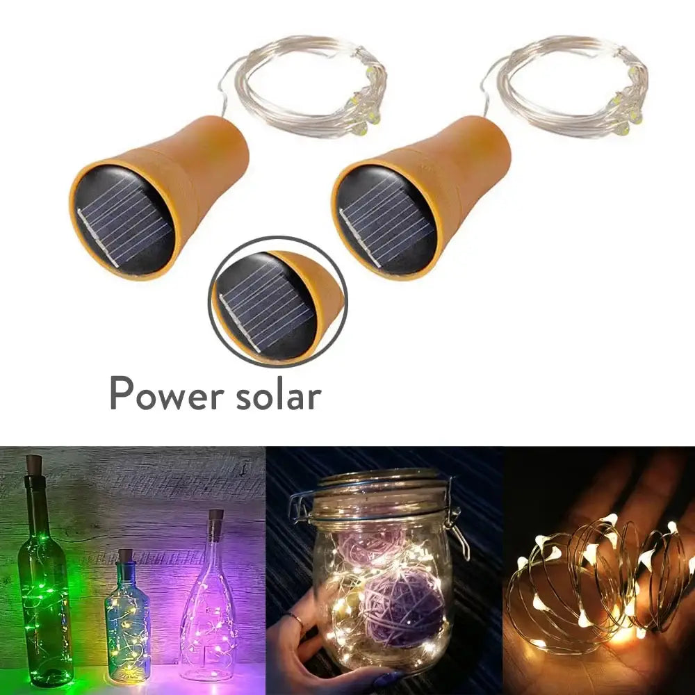 Brown solar wine bottle fairy lights 3 pack garden and dining room