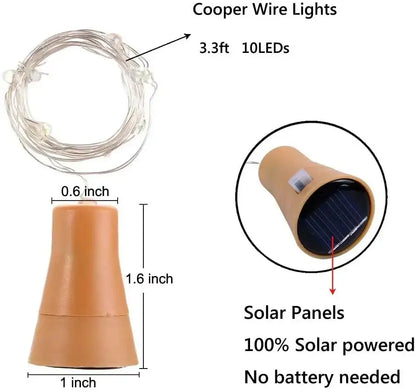 Brown solar wine bottle fairy lights 3 pack garden and dining room