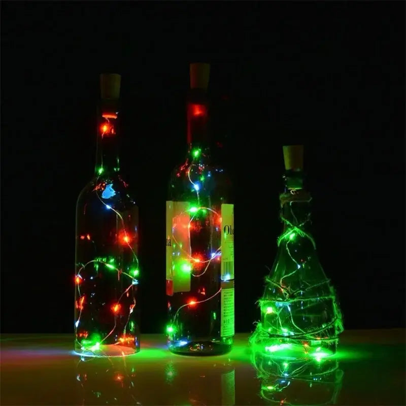 Brown solar wine bottle fairy lights 3 pack garden and dining room