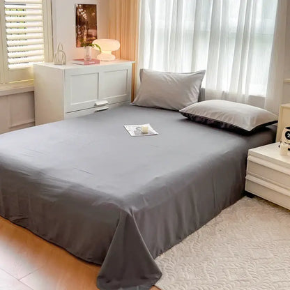 Navy and gray solid color brush fabric duvet cover set bedroom