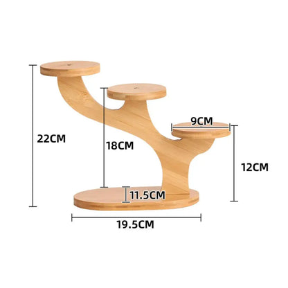 Modern bamboo tree flower pot stand living room tiered display