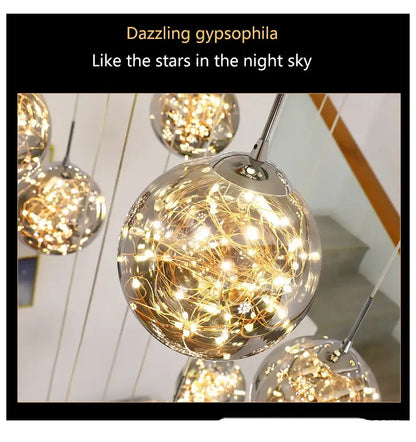 Modern spiral crystal ball chandelier dining room free shipping