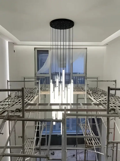 Modern black spiral led ceiling chandelier dining room light