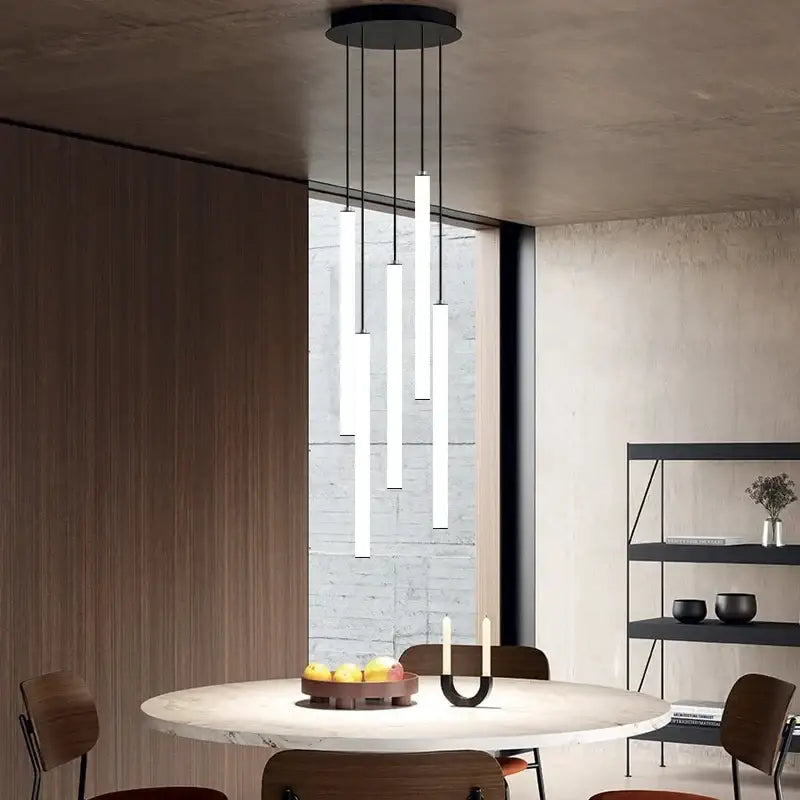 Modern black spiral led ceiling chandelier dining room light