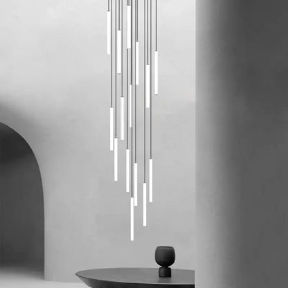 Modern black spiral led ceiling chandelier dining room light