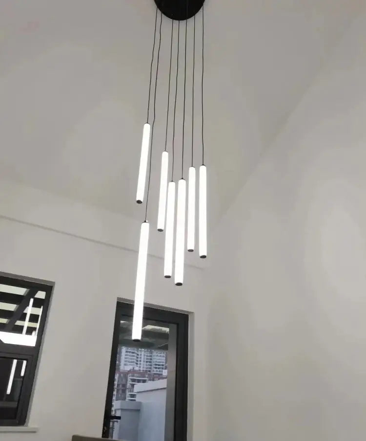 Modern black spiral led ceiling chandelier dining room light