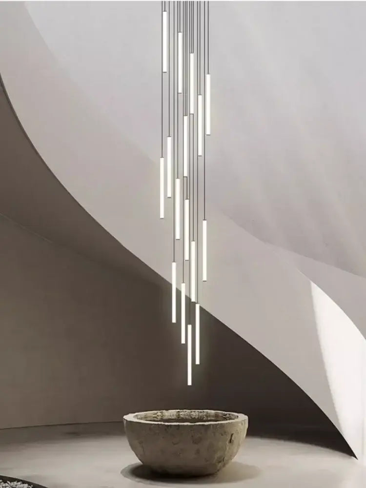 Modern black spiral led chandelier dining room pendant light