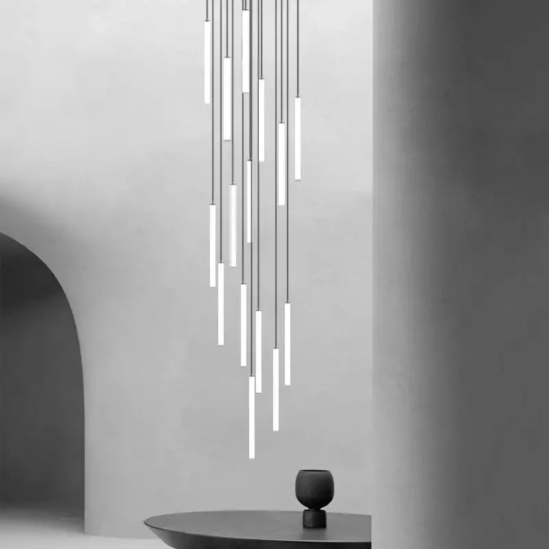 Modern black spiral led chandelier dining room pendant light