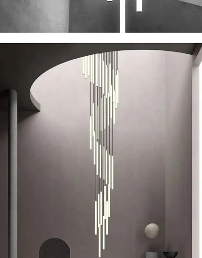 Modern black spiral led chandelier dining room pendant light