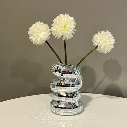 DecorBites™ Spiral Mosaic Vase for Creative Flower Arrangements