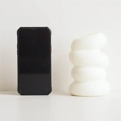 Modern sculptural spiral white vase living room ceramic decor