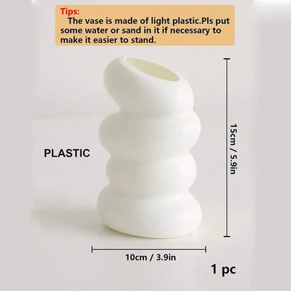 Modern sculptural spiral white vase living room ceramic decor