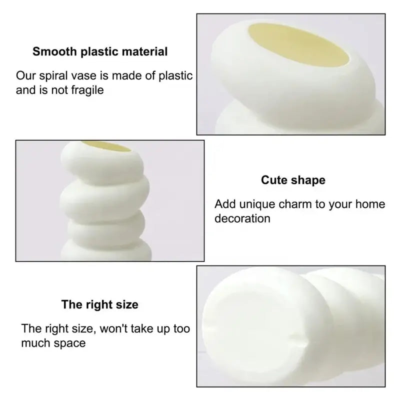 Modern sculptural spiral white vase living room ceramic decor