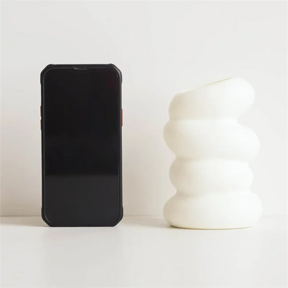 DecorBites™ Spiral White Vase for Home Decoration