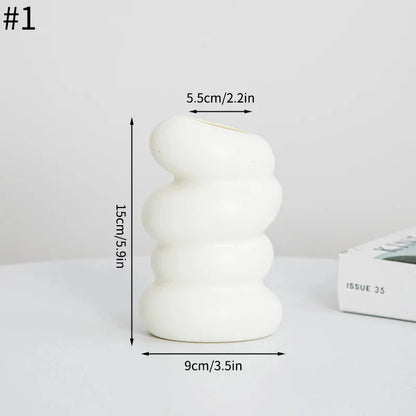 DecorBites™ Spiral White Vase for Home Decoration