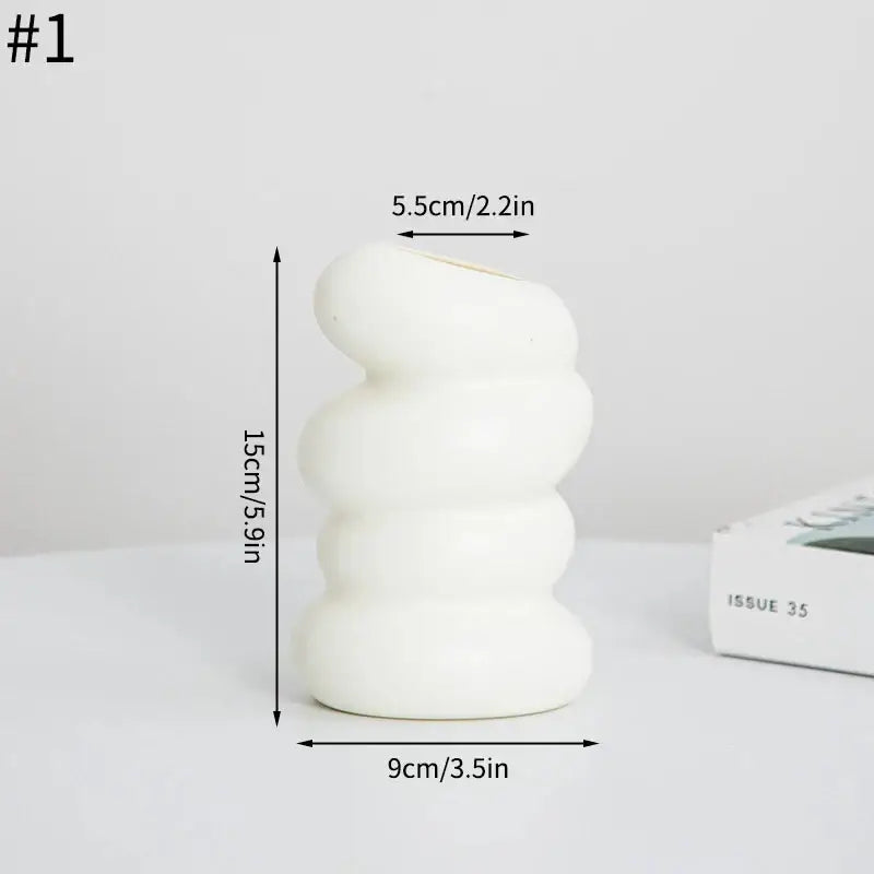 Modern spiral white vase living room ceramic decor