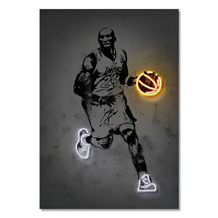 Zlatan ibrahimovic orange and blue sports stars neon wall art bedroom