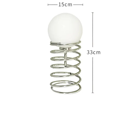 Bauhaus chrome spring glass table lamp bedroom ambient light