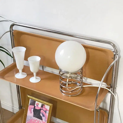 Bauhaus chrome spring glass table lamp bedroom ambient light