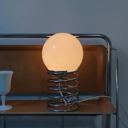 Bauhaus chrome spring glass table lamp bedroom ambient light