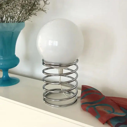 Bauhaus chrome spring glass table lamp bedroom ambient light