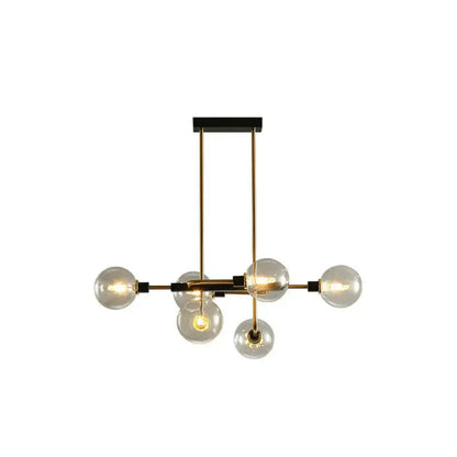 Modern black & chrome sputnik hanging island light dining room